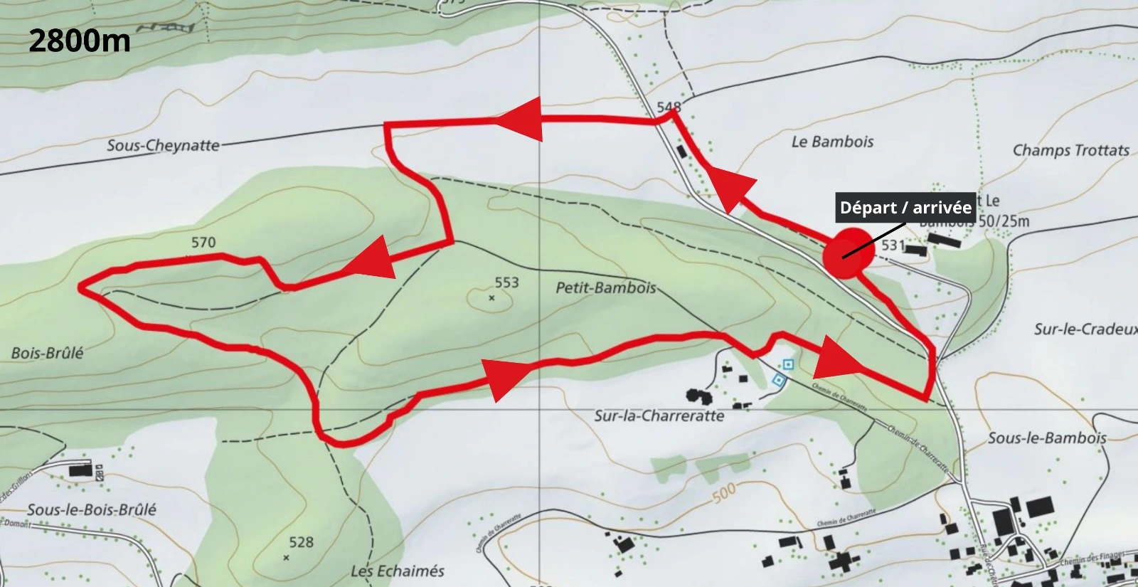 Parcours 2800m